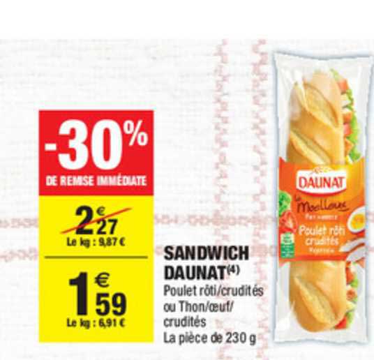 Sandwich Daunat -30% De Remise Immédiate