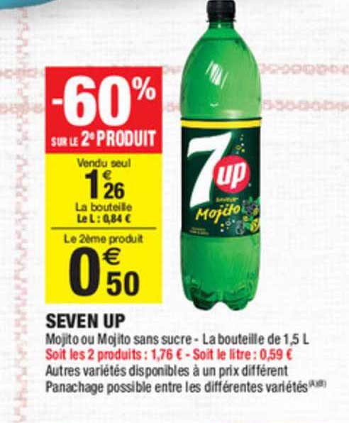 seven up -60% sur le 2e produit