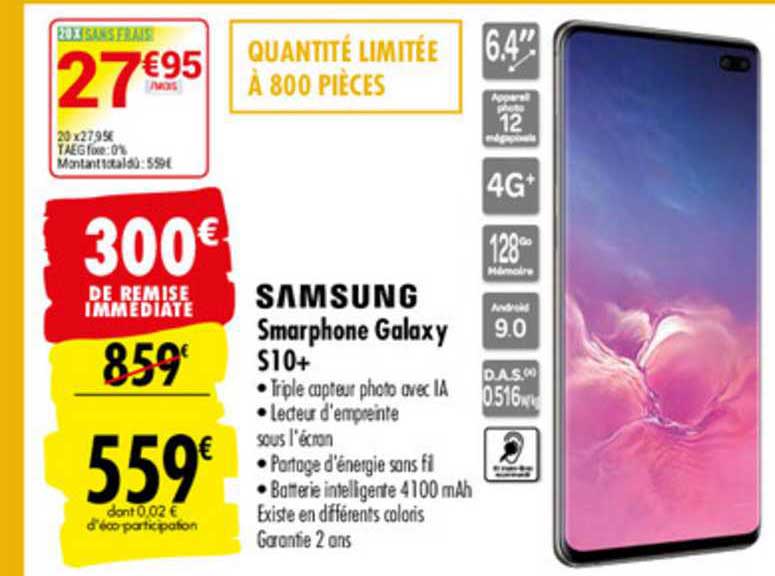 smartphone galaxy s10+ samsung