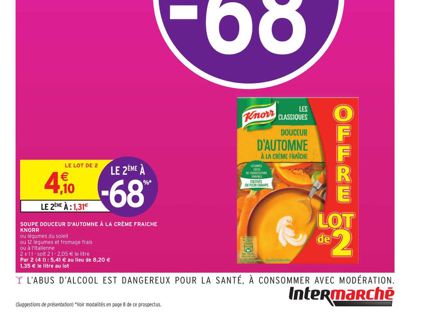 soupe douceur d'automne à la crème fraîche knorr le 2ème à -68%