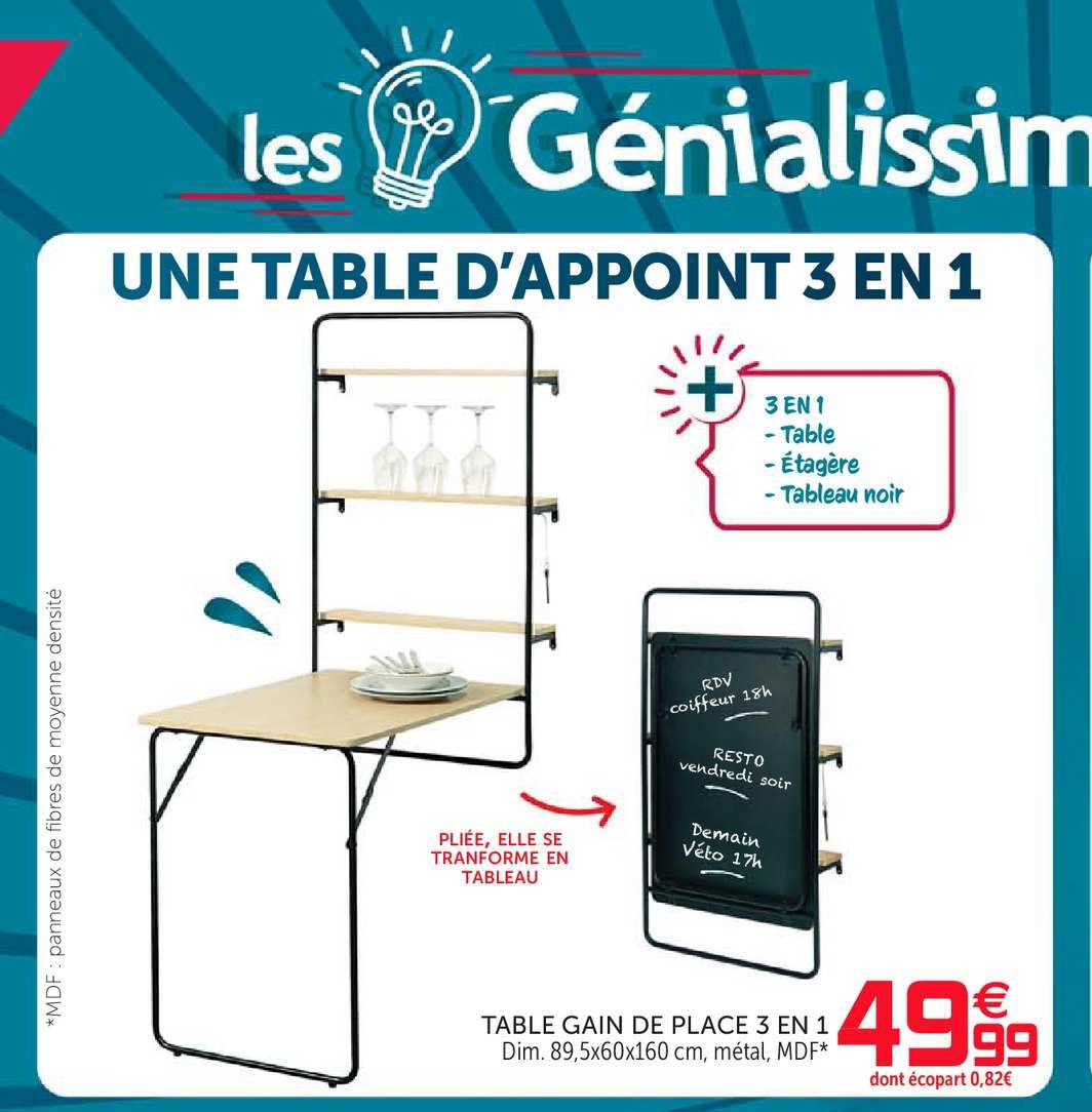table gain de place 3 en 1