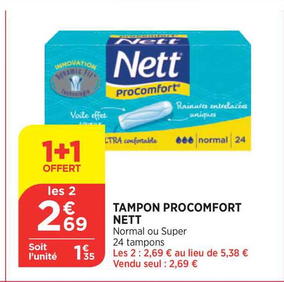 tampon procomfort nett 1+1 offert