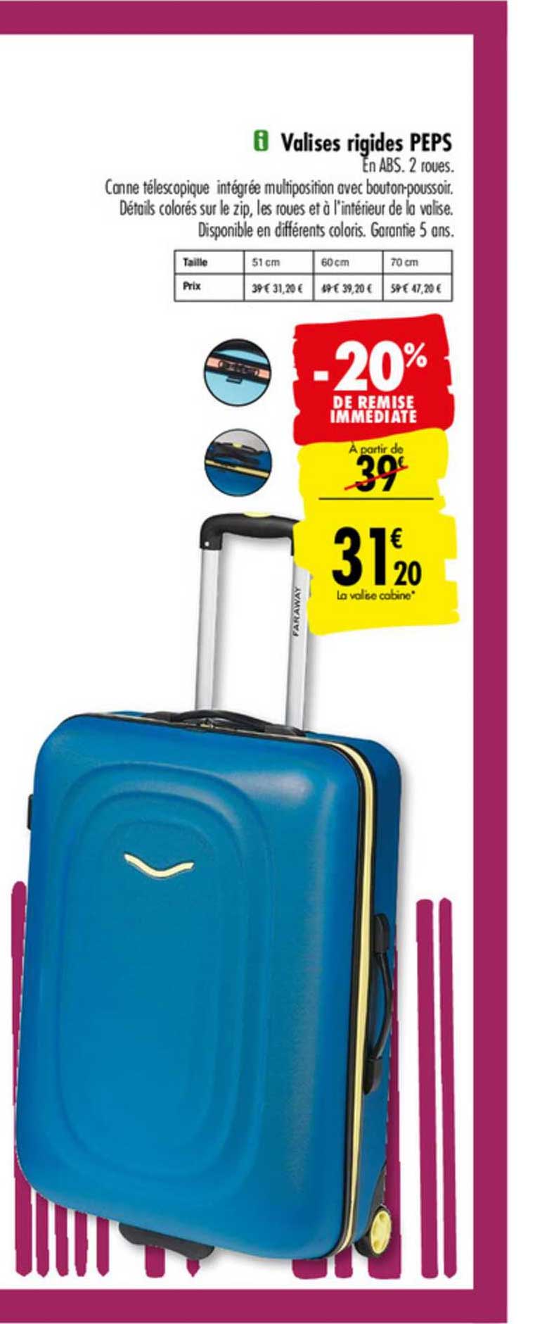 valises rigides peps -20% de remise immédiate