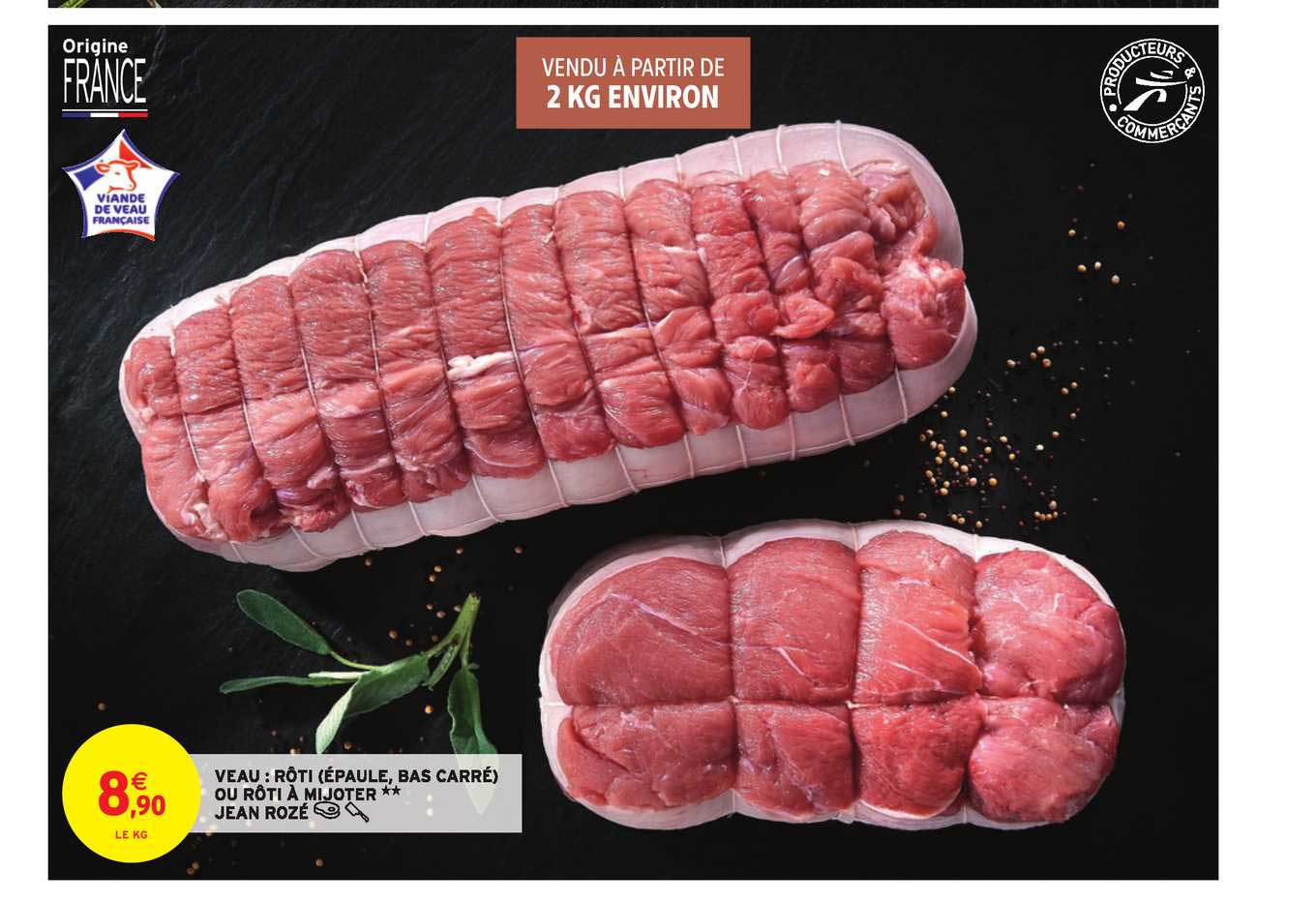 veau rôti épaule bas carré ou rôti à mijoter jean rozé