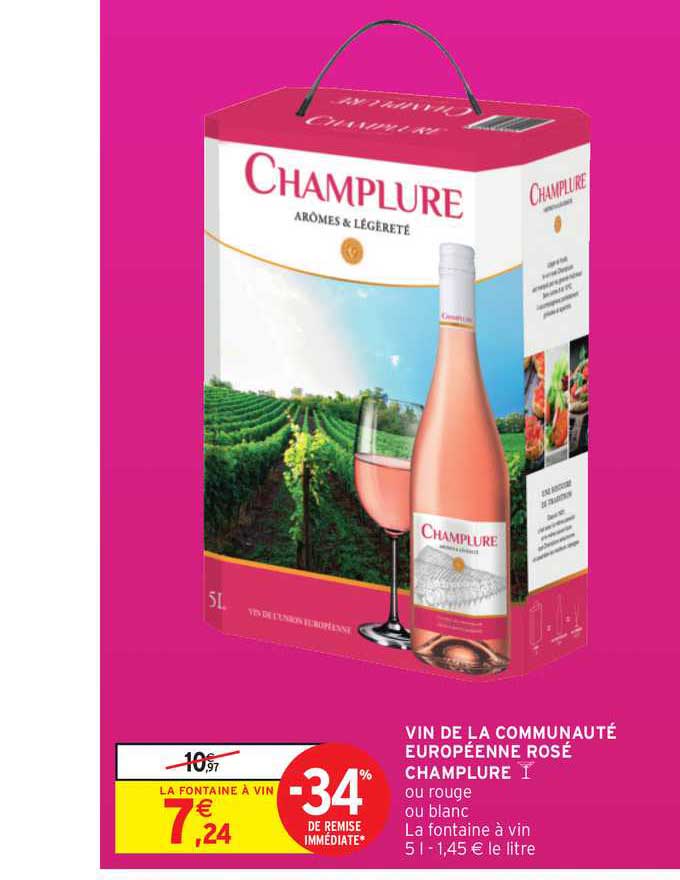 vin de la communauté européenne rosé champlure -34% de remise immédiate
