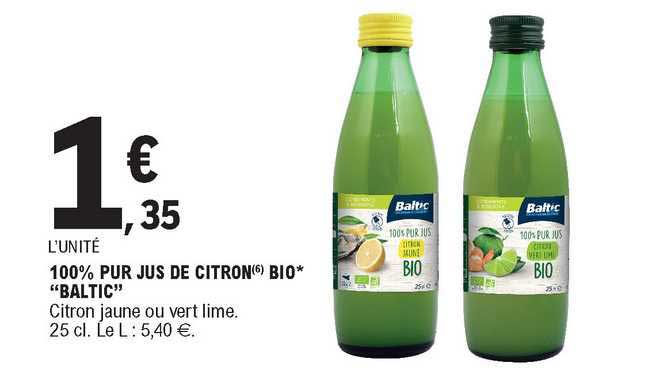 100% Pur Jus De Citron Bio "baltic"