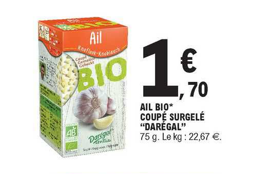 Ail Bio Coupé Surgelé "darégal"