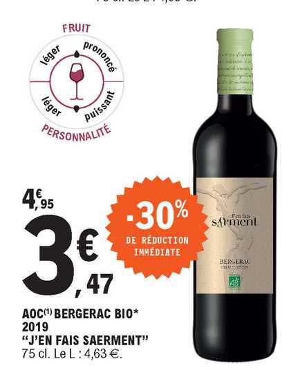 aoc bergerac bio 2019 "j'en fais saerment"