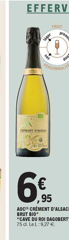 aoc crément d'alsace brut bio "cave du roi dagobert"