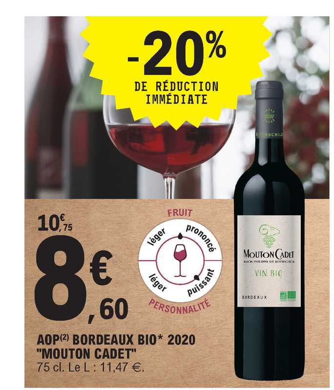 aop bordeaux bio 2020 "mouton cadet"