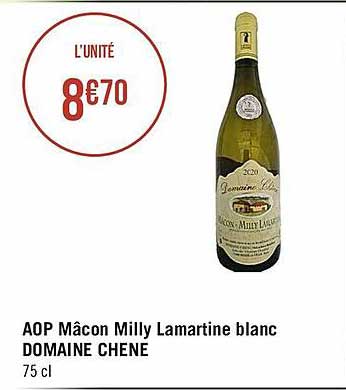 aop mâcon milly lamartine blanc domaine chêne