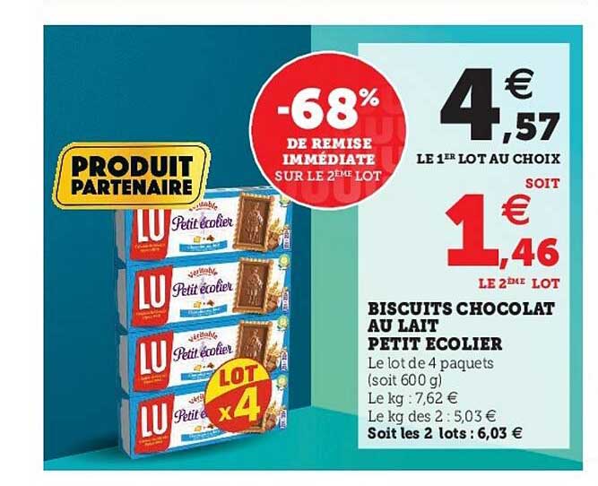 biscuits chocolat au lait petit écolier