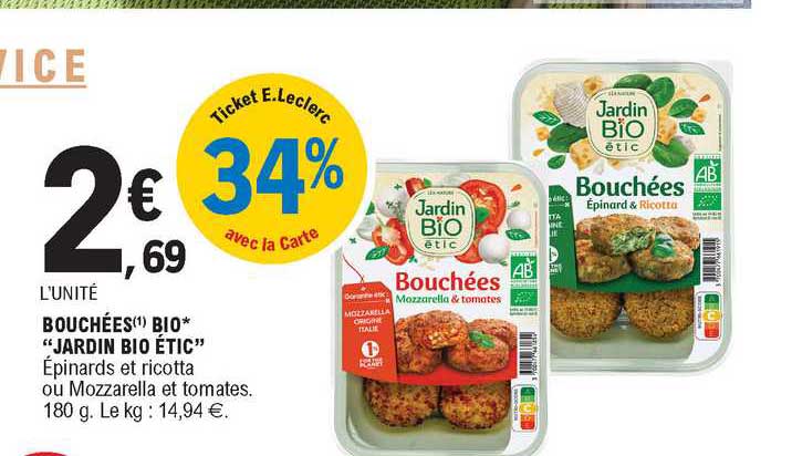 Bouchées Bio "jardin Bio étic"