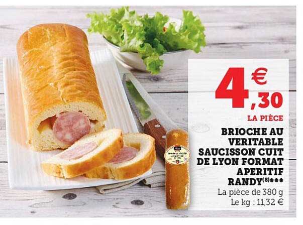brioche au véritable saucisson cuit de lyon format apéritif randy