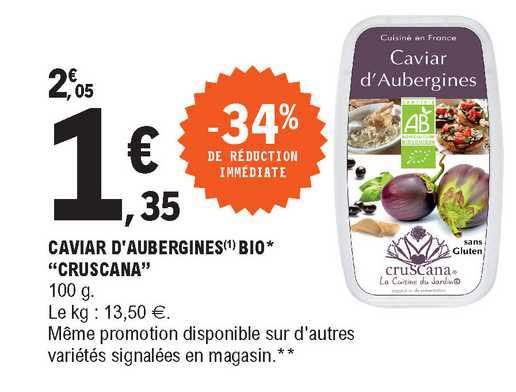 caviar d'aubergines bio "cruscana"