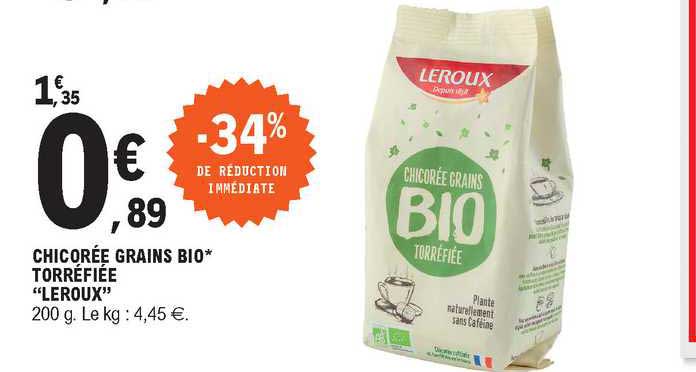 chicorée grains bio torréfiée "leroux"