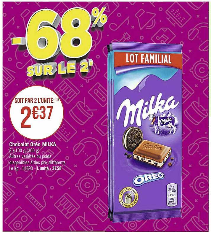 Chocolat Oréo Milka