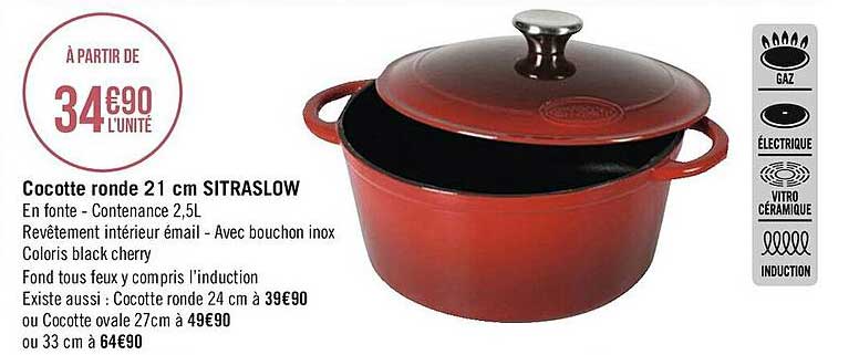 cocotte ronde 21cm sitraslow