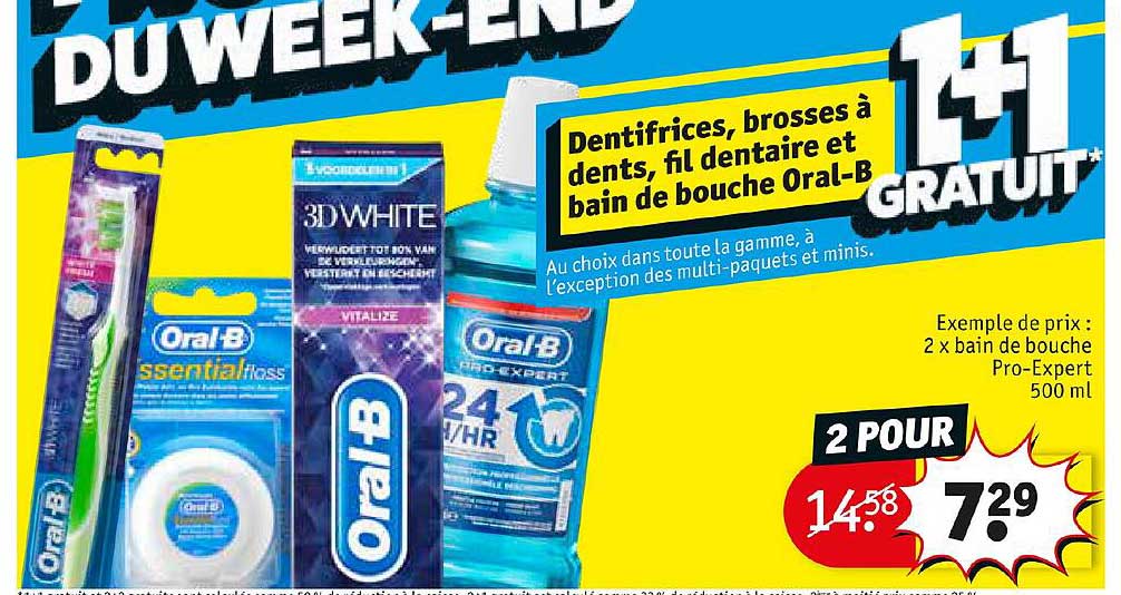 dentifrices, brosses à dents, fil dentaire et bain de bouche oral-b