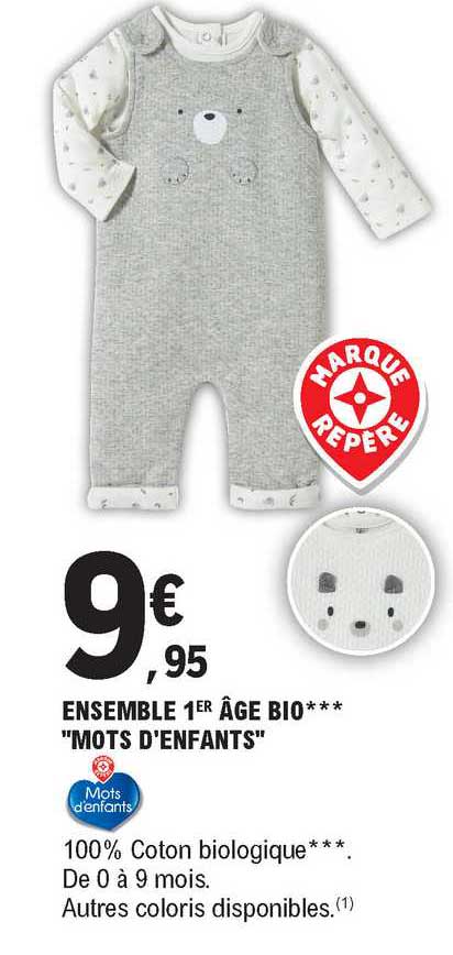 ensemble 1er âge bio "mots d'enfant"