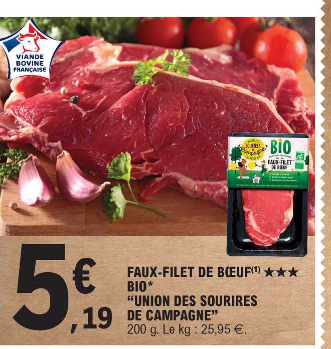 faux-filet de bœuf *** bio "union des sourires de campagne"
