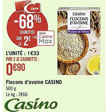flocons d'avoine casino