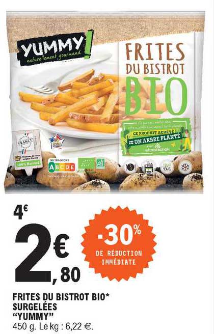 frites du bistrot bio surgelées "yummy"