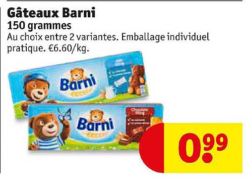 gâteaux barni 150 grammes