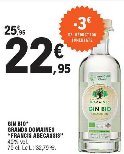 gin bio grands domaines "francis abecassis"
