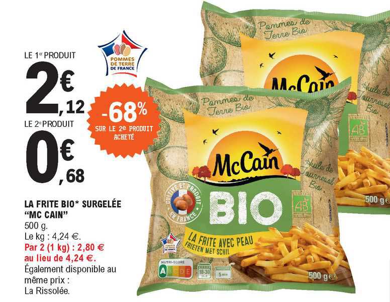 la frite bio surgelée "mc cain"