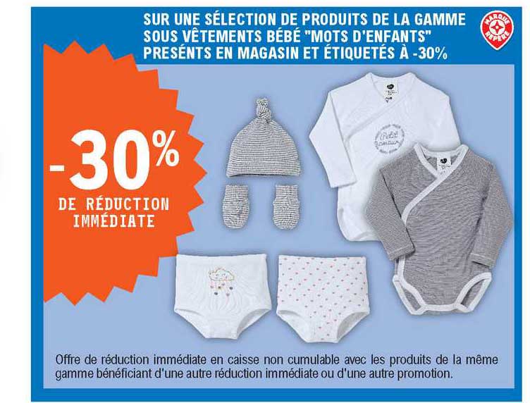 la gamme sous vêtements bébé "mots d'enfants"