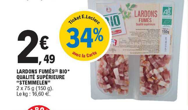 Lardons Fumés Bio Qualité Supérieure "stemmelen"