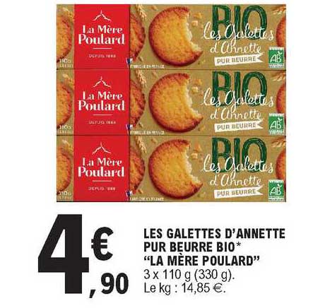 les galettes d'annette pur beurre bio "la mère poulard"