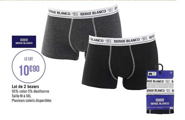 lot de 2 boxers serge blanco