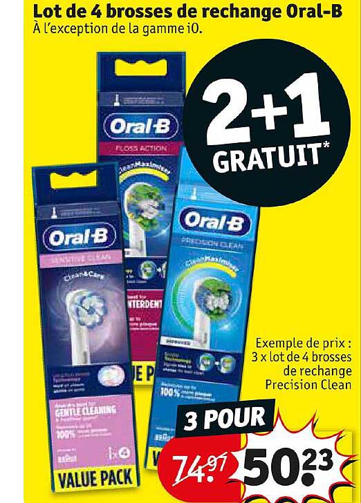 lot de 4 brosses de rechange oral-b