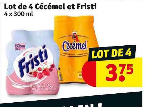 lot de 4 cécémel et fristi 4 x 300 ml