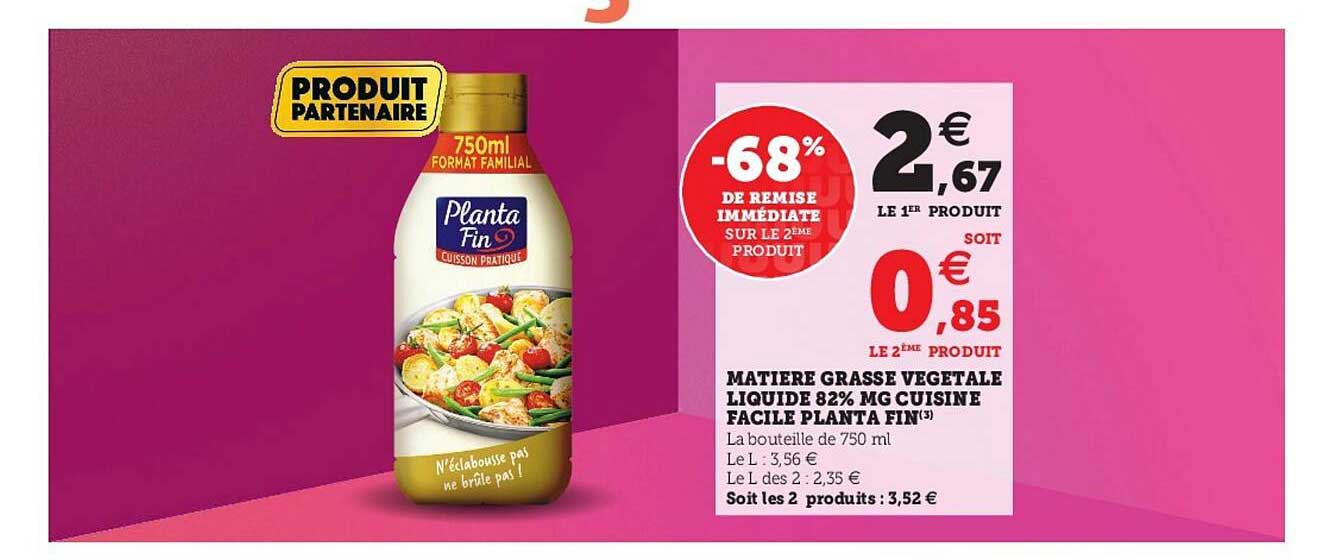 matière grasse végétale liquide 82% mg cuisine facile planta fin