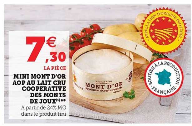 mini mont d'or aop au lait cru coopérative des monts de joux