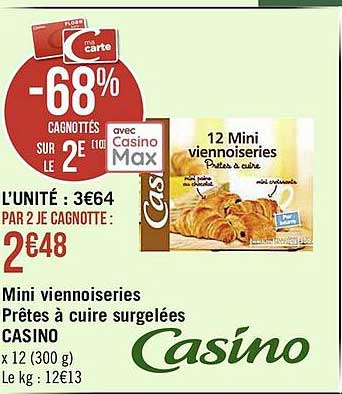 mini viennoiseries prêtes à cuire surgelées casino