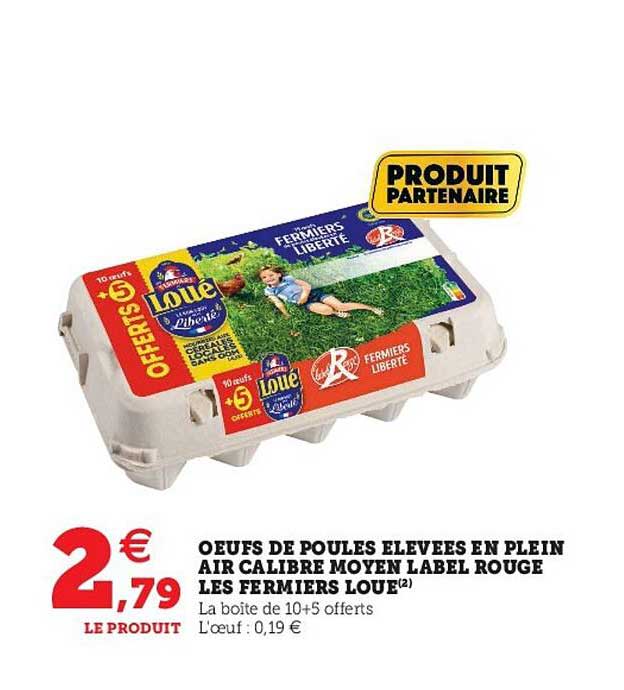 Oeufs De Poules élevées En Plein Air Calibre Moyen Label Rouge Les Fermiers Loué