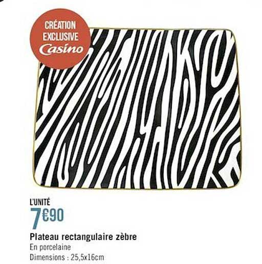 plateau rectangulaire zèbre