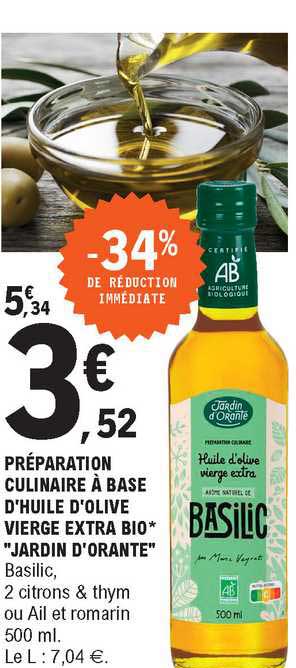 préparation culinaire à base d'huile d'olive vierge extra bio "jardin d'orante"