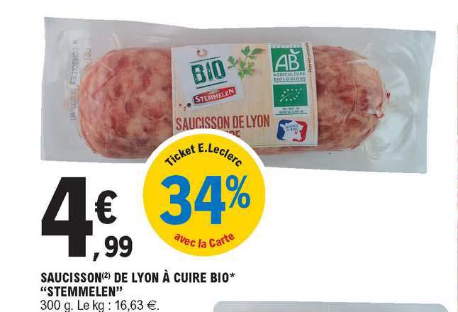 Saucisson De Lyon à Cuire Bio "stemmelen"