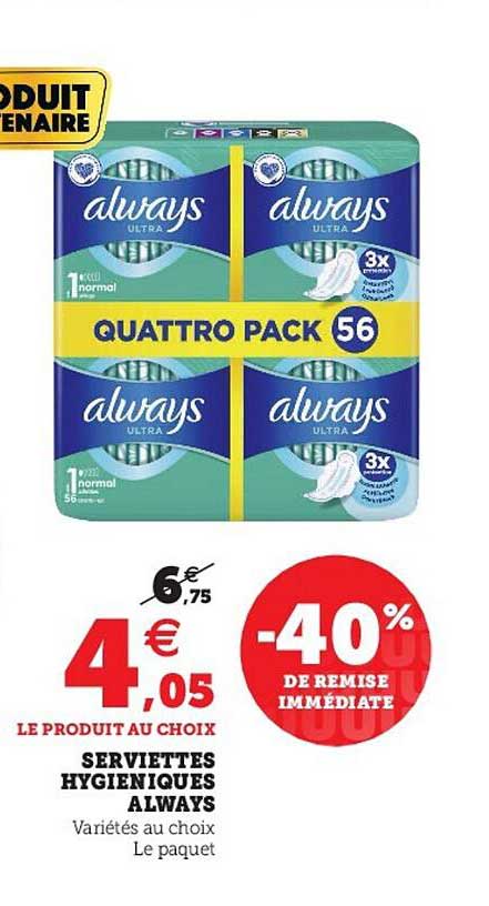 serviettes hygiéniques always