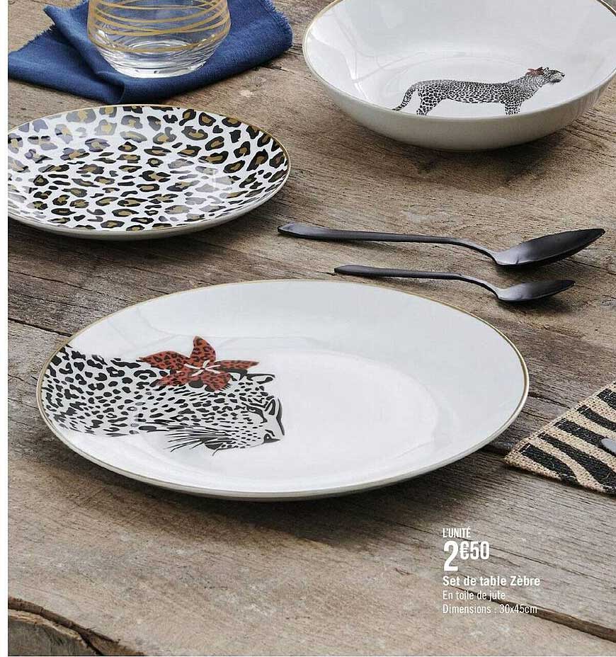 set de table zèbre