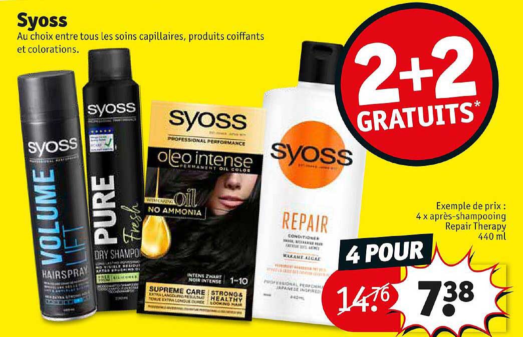 syoss : 4 x après-shampooing repair therapy 440 ml