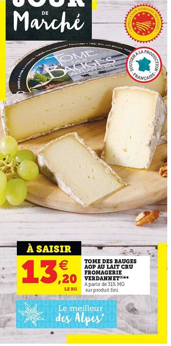 tome de bauges aop au lait cru fromagerie verdannet