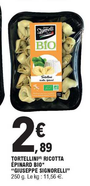 tortellini ricotta épinard bio "giuseppe signorelli"