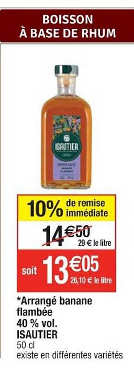 arragé banane flambée 40% vol. isautier