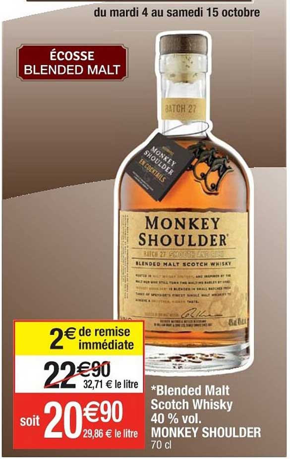 blended malt scotch whisky 40% vol. monkey shoulder